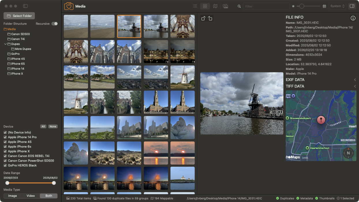 Detail view — See detailed information about your photos.