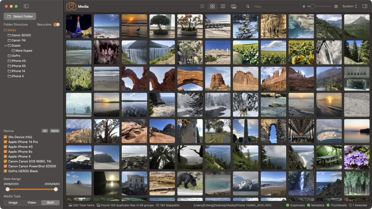 Gallery view — View your photos in a gallery format.