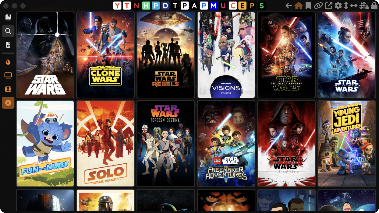 Search view — Search titles via TMDB