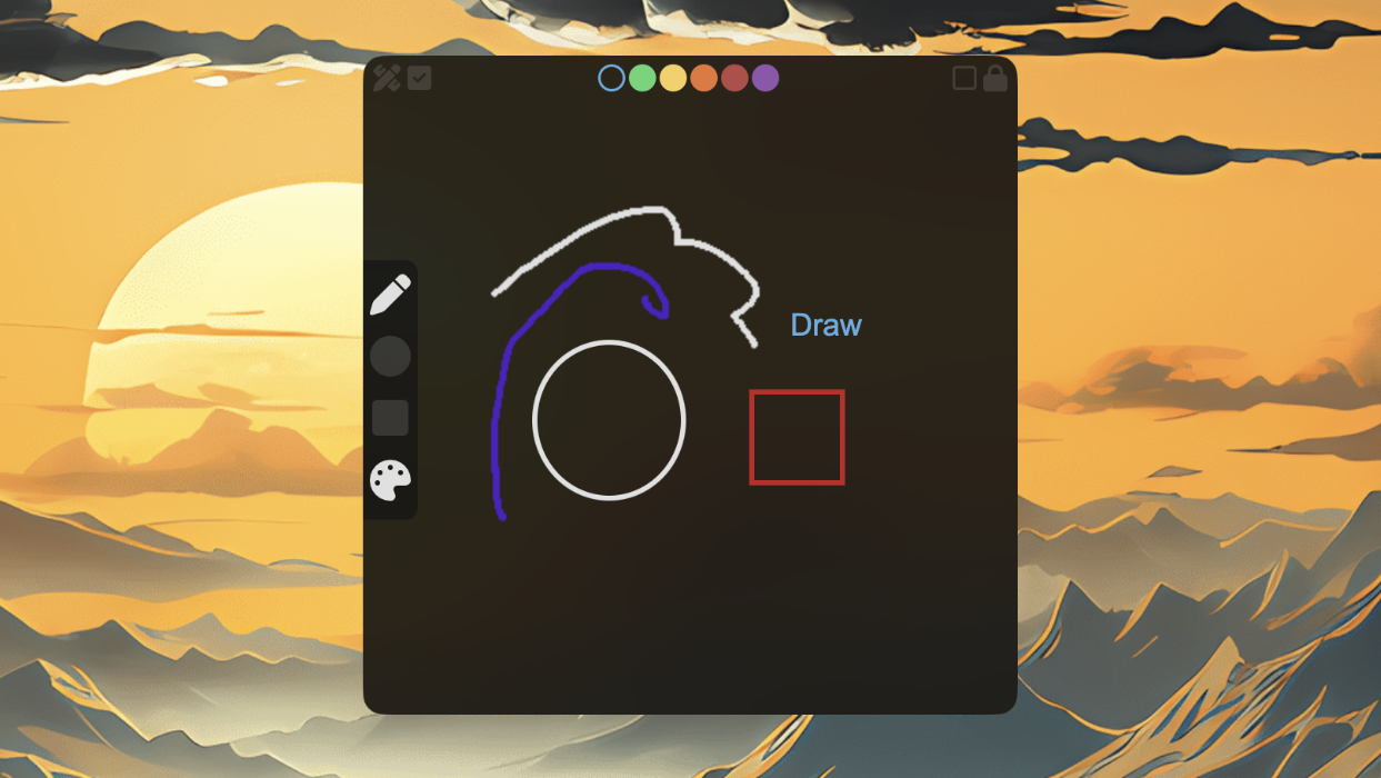 Drawing — Draw shapes or freehand to quickly visualize some idea.