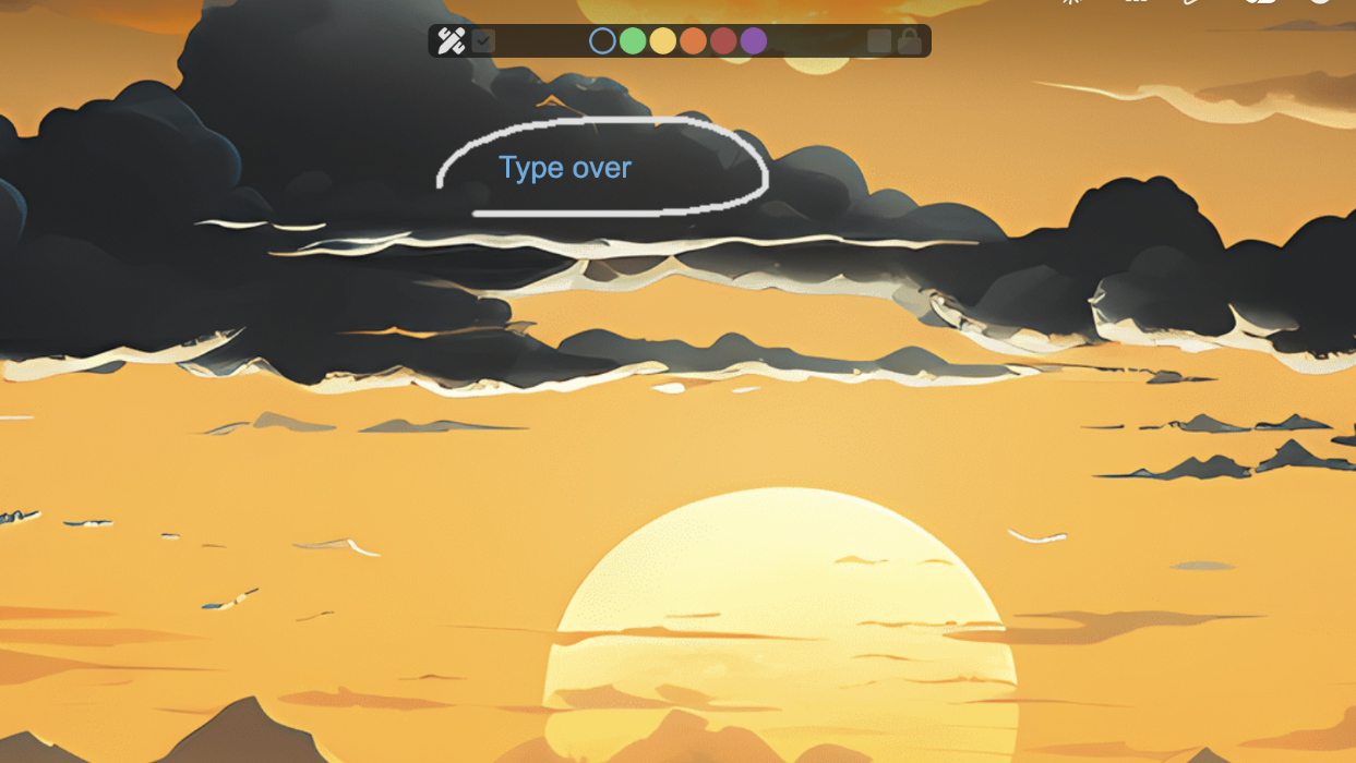 Fullscreen overlay — Draw over a document or image for discussions.